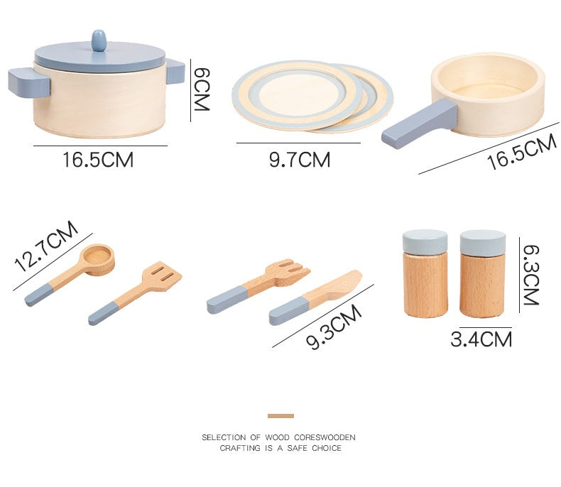 Pannenset Cucinino met keuken accessoires